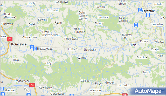 mapa Sieklówka, Sieklówka na mapie Targeo