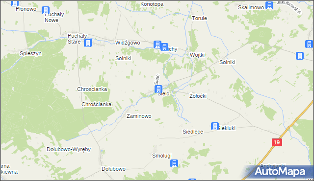 mapa Sielc gmina Boćki, Sielc gmina Boćki na mapie Targeo