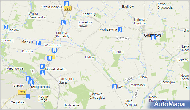 mapa Sielec gmina Goszczyn, Sielec gmina Goszczyn na mapie Targeo