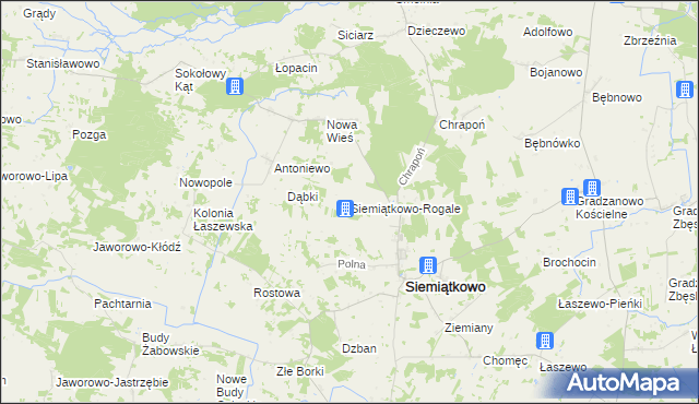 mapa Siemiątkowo-Rogale, Siemiątkowo-Rogale na mapie Targeo