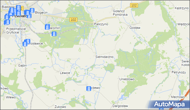 mapa Siemidarżno, Siemidarżno na mapie Targeo