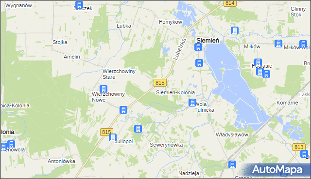 mapa Siemień-Kolonia, Siemień-Kolonia na mapie Targeo