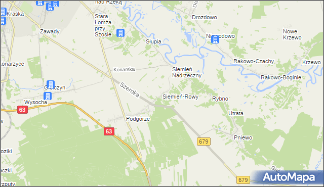 mapa Siemień-Rowy, Siemień-Rowy na mapie Targeo