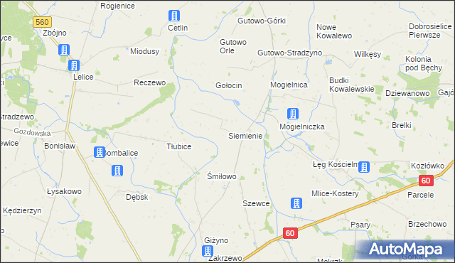 mapa Siemienie, Siemienie na mapie Targeo