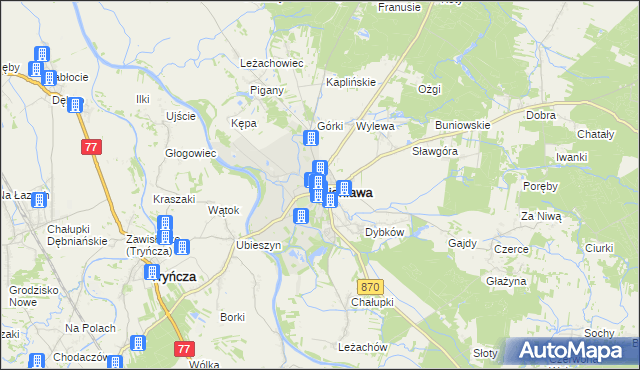 mapa Sieniawa powiat przeworski, Sieniawa powiat przeworski na mapie Targeo