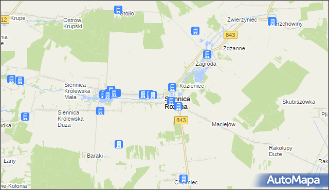 mapa Siennica Różana, Siennica Różana na mapie Targeo