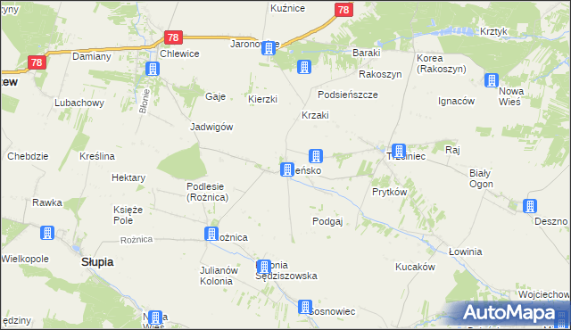 mapa Sieńsko, Sieńsko na mapie Targeo