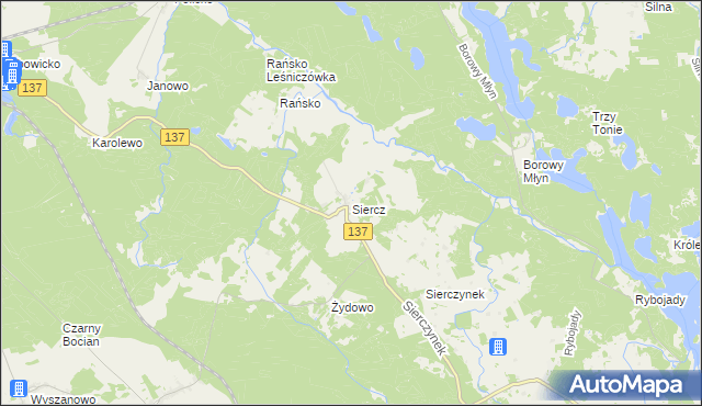 mapa Siercz, Siercz na mapie Targeo