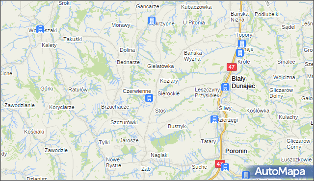 mapa Sierockie, Sierockie na mapie Targeo