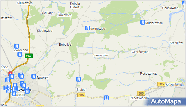 mapa Sieroszów, Sieroszów na mapie Targeo