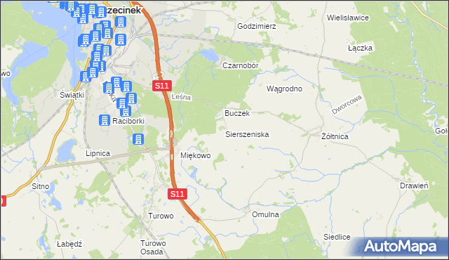 mapa Sierszeniska, Sierszeniska na mapie Targeo