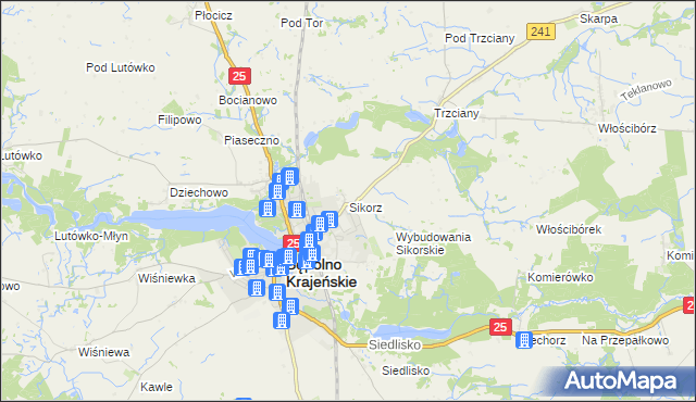 mapa Sikorz, Sikorz na mapie Targeo