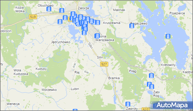 mapa Silin, Silin na mapie Targeo