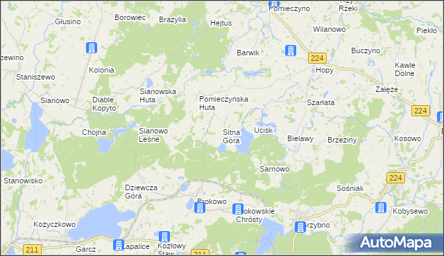 mapa Sitna Góra, Sitna Góra na mapie Targeo