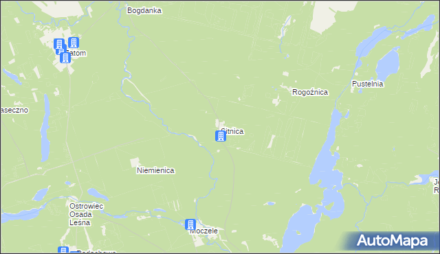 mapa Sitnica gmina Dobiegniew, Sitnica gmina Dobiegniew na mapie Targeo