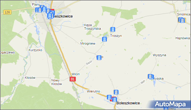 mapa Sitno gmina Mieszkowice, Sitno gmina Mieszkowice na mapie Targeo