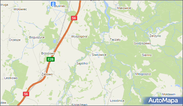 mapa Siwkowice, Siwkowice na mapie Targeo