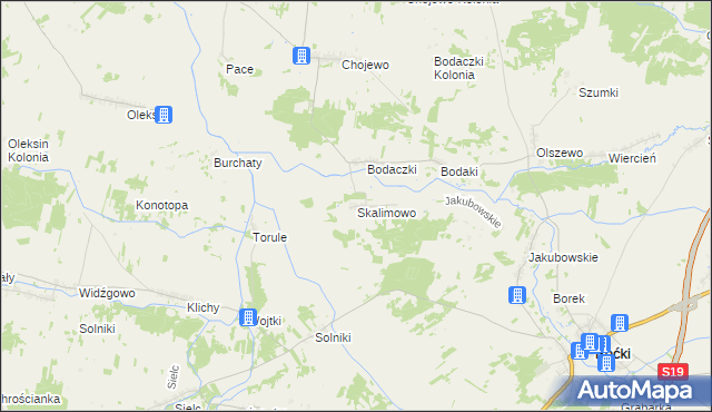 mapa Skalimowo, Skalimowo na mapie Targeo