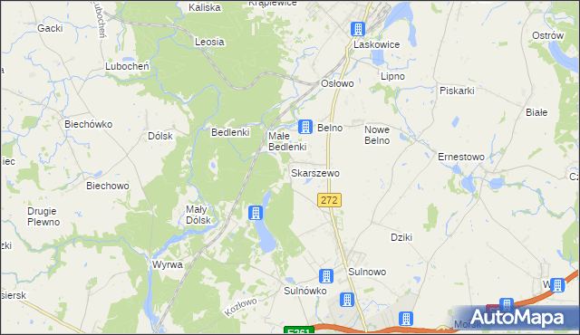 mapa Skarszewo gmina Świecie, Skarszewo gmina Świecie na mapie Targeo