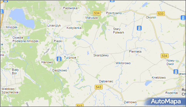 mapa Skarszewy gmina Grudziądz, Skarszewy gmina Grudziądz na mapie Targeo