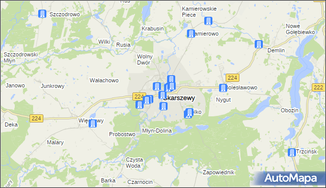 mapa Skarszewy powiat starogardzki, Skarszewy powiat starogardzki na mapie Targeo