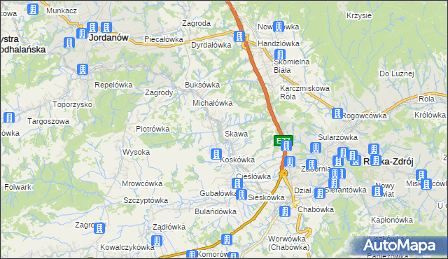 mapa Skawa, Skawa na mapie Targeo