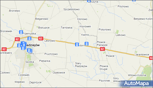 mapa Skibin gmina Radziejów, Skibin gmina Radziejów na mapie Targeo