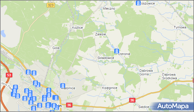mapa Składowice, Składowice na mapie Targeo