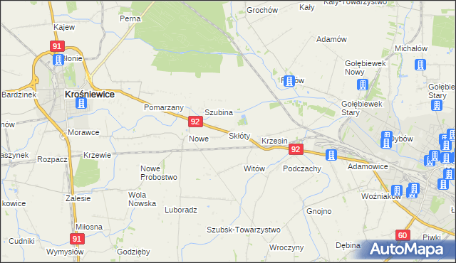 mapa Skłóty, Skłóty na mapie Targeo