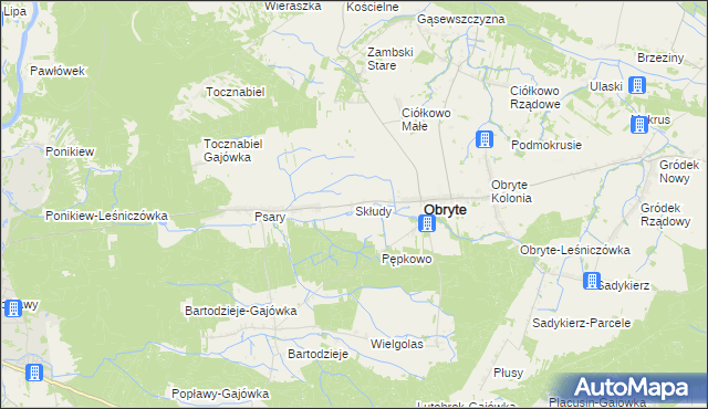 mapa Skłudy, Skłudy na mapie Targeo