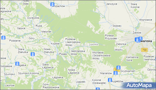 mapa Skolankowska Wola, Skolankowska Wola na mapie Targeo