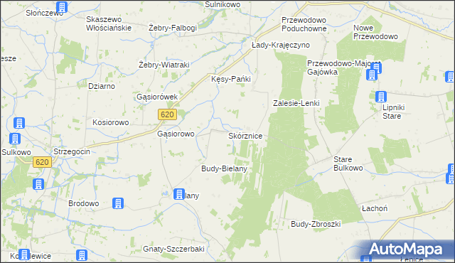 mapa Skórznice, Skórznice na mapie Targeo