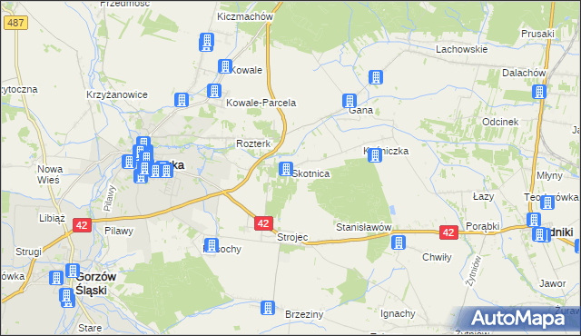 mapa Skotnica gmina Praszka, Skotnica gmina Praszka na mapie Targeo