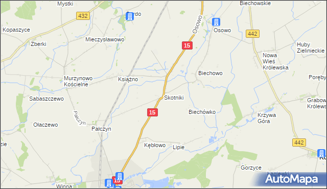 mapa Skotniki gmina Miłosław, Skotniki gmina Miłosław na mapie Targeo