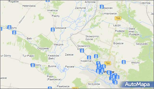 mapa Skowronno Dolne, Skowronno Dolne na mapie Targeo