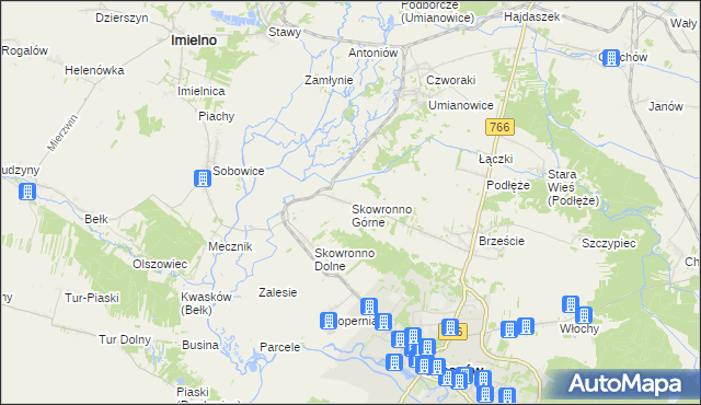 mapa Skowronno Górne, Skowronno Górne na mapie Targeo