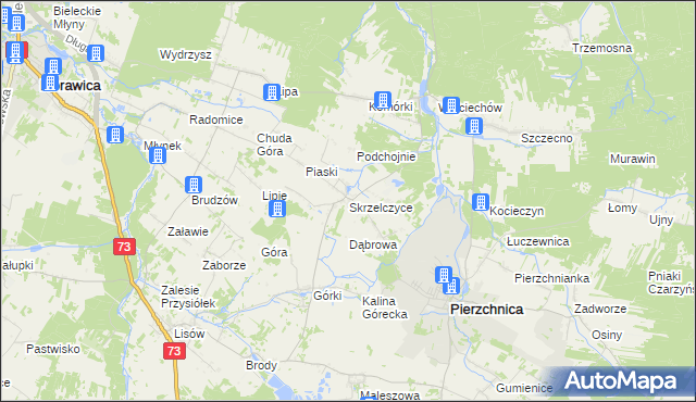 mapa Skrzelczyce, Skrzelczyce na mapie Targeo