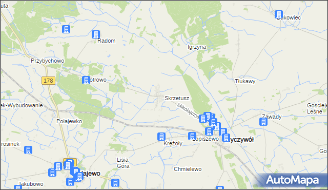 mapa Skrzetusz, Skrzetusz na mapie Targeo