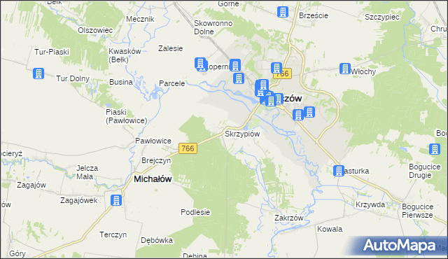 mapa Skrzypiów, Skrzypiów na mapie Targeo