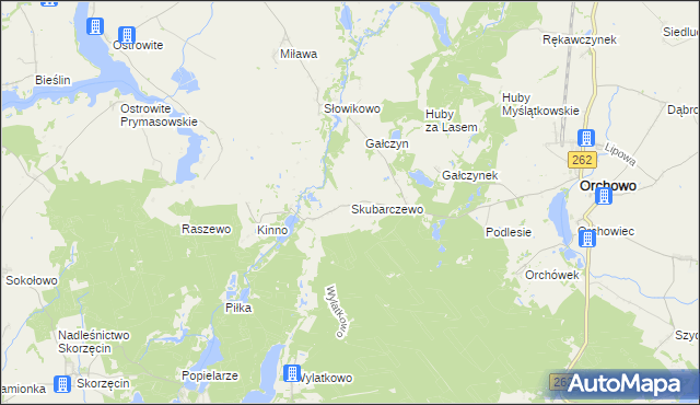 mapa Skubarczewo, Skubarczewo na mapie Targeo