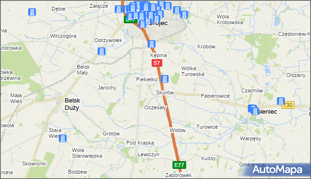 mapa Skurów, Skurów na mapie Targeo