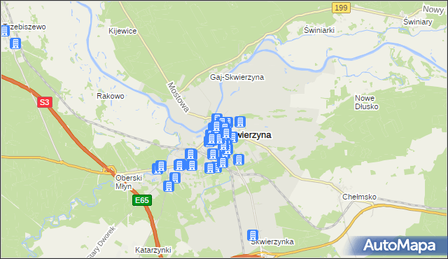 mapa Skwierzyna, Skwierzyna na mapie Targeo