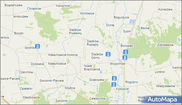 mapa Śladków Górny, Śladków Górny na mapie Targeo