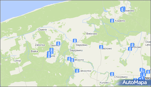 mapa Słajszewo, Słajszewo na mapie Targeo