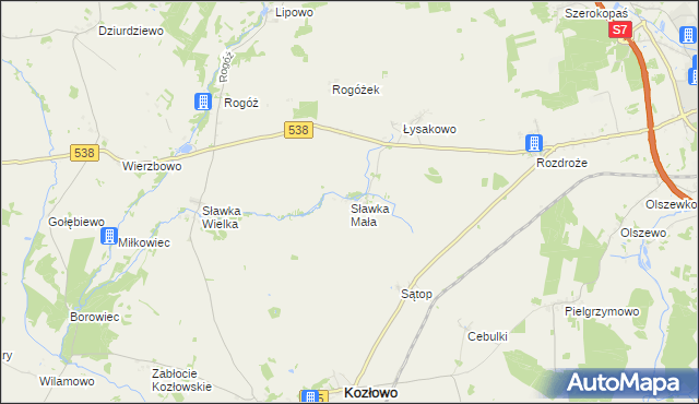 mapa Sławka Mała, Sławka Mała na mapie Targeo