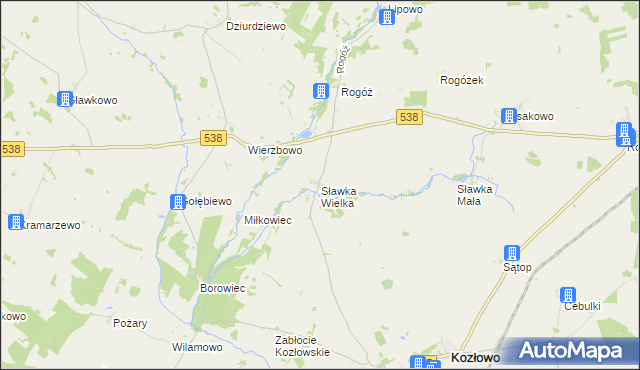 mapa Sławka Wielka, Sławka Wielka na mapie Targeo