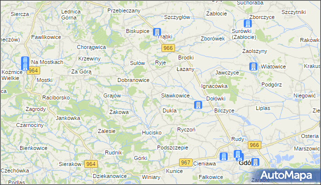 mapa Sławkowice, Sławkowice na mapie Targeo