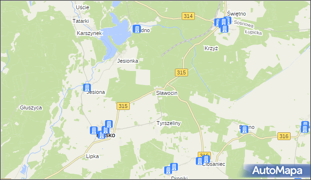 mapa Sławocin, Sławocin na mapie Targeo