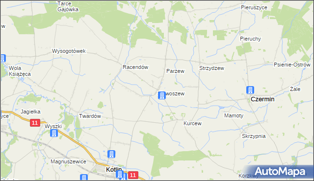 mapa Sławoszew, Sławoszew na mapie Targeo