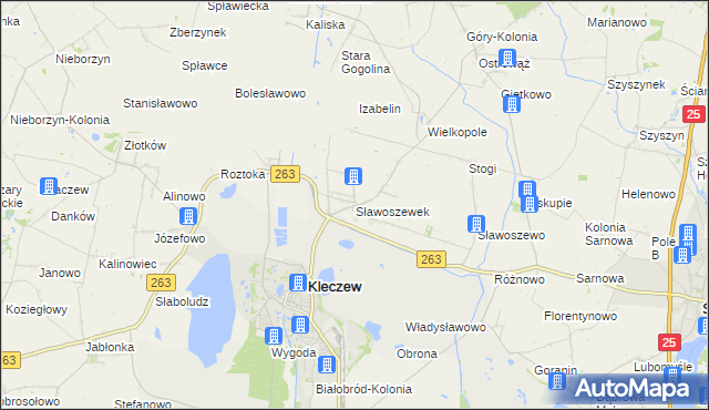 mapa Sławoszewek, Sławoszewek na mapie Targeo